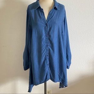 Zac & Rachel woman button down tunic top size 2X